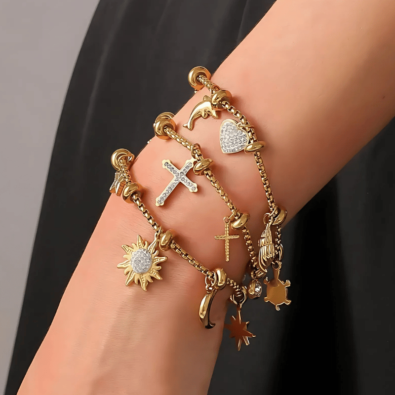 Faith & Nature Charm Bracelet Stack